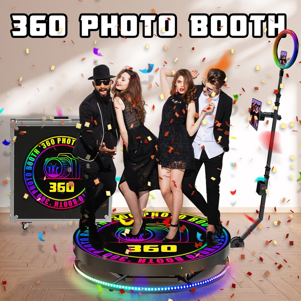 

automatic 360 photo booth video platform machine spin for 5 people 360 degree camera booth 80cm 100cm 360 photo booth events