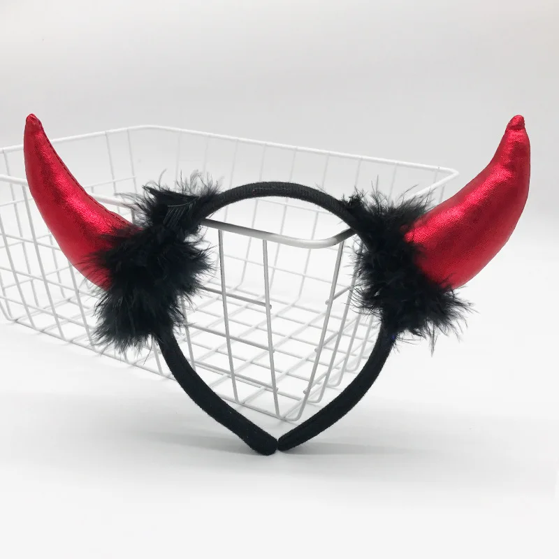 Animal Cool corne bandeau dessin animé Cool diable Cosplay plume Photo accessoires