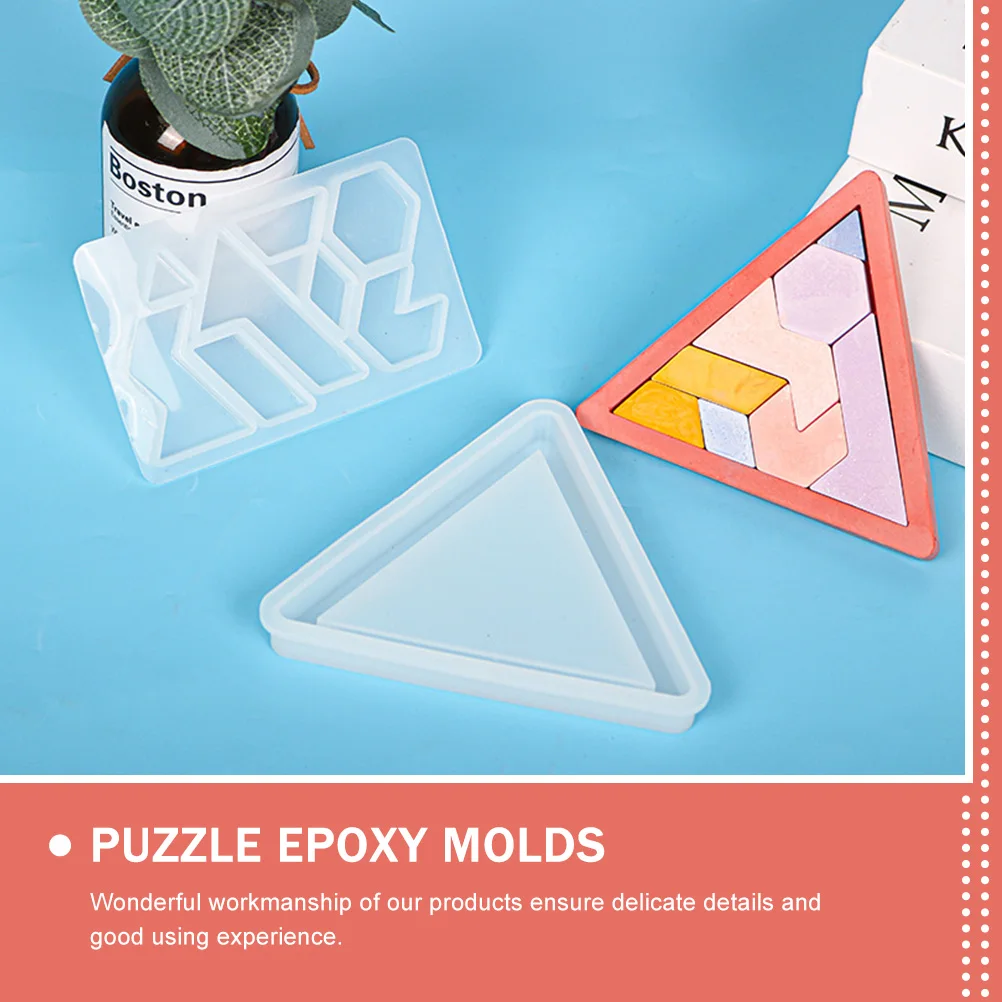 

2 Sets Molding Kits Durable Diy Casting Resin Crafts Making Molds Educational Diy Puzzle Molds Durable Crafts Silicone Puzzle