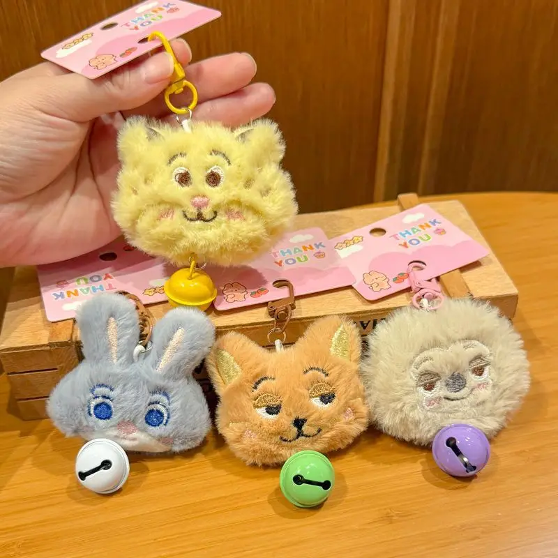 Disney Cartoon Zootopia Judy Nick Lightning Schattige Pluche Sleutelhanger Bell Grote Hoofd Hanger Tas Accessoire Sleutelhanger Vakantiecadeau