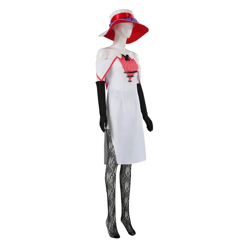 هازبين لوسيفر أنيمي فندق مورنينغستار الجنس عكس تأثيري Genderswap زي الأب الأبيض البدلة الشيطان الجحيم هالوين goi/6 #1