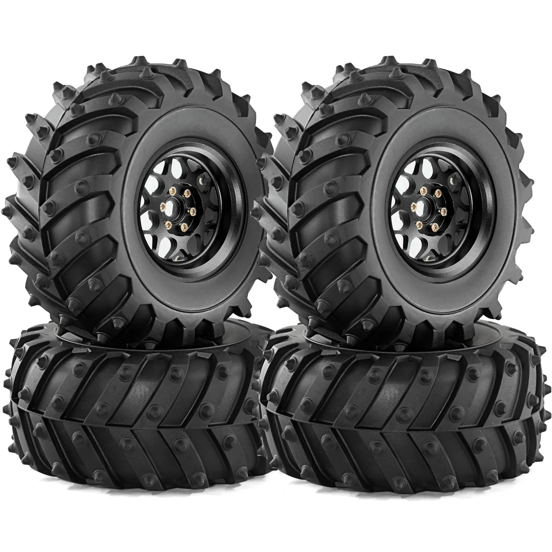 

Metal 2.2 Beadlock Wheels and Crawler Monster Spike Tire(4pcs) for 1/10 RC Crawler Car TRX4 TRX6 SCX10 90046 SCX10 CC01 D90 D110