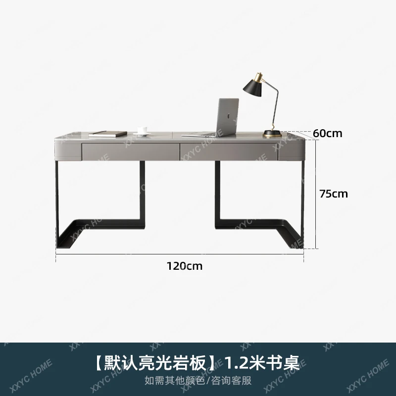 SS  minimalist bright rock slab desk modern light luxury study home small apartment desktop computer desk