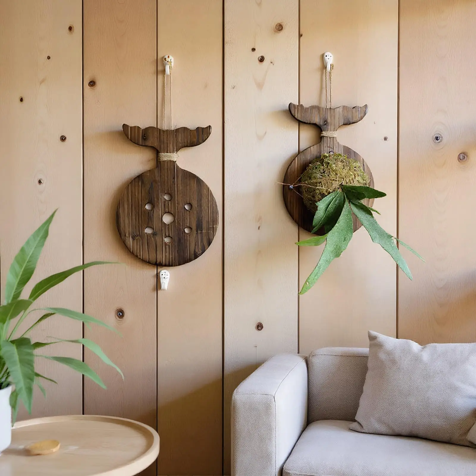 Staghorn تصاعد مجلس Staghorn السرخس زراعة مجلس حامل حائط توفير المساحة حديقة ديكور المنزل لغرفة النوم مكاتب الشرفة #3