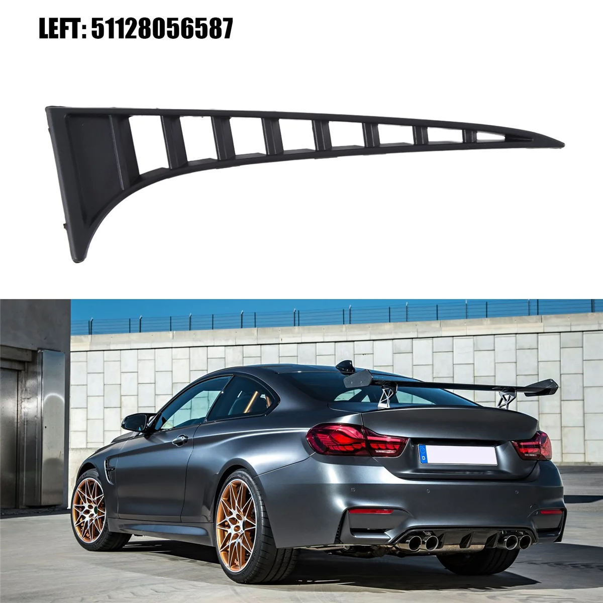 Car Left Rear Bumper Grill Trim for BMW 3\' F80 M3 4\' F82 F83 M4 51128056587