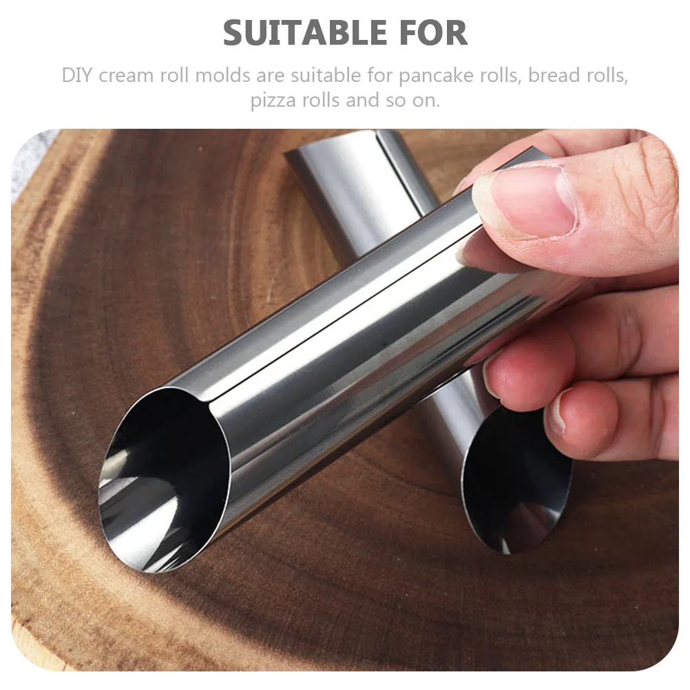 

9Pcs Cannoli Tubes Stainless Steel Cream Horn Forms DIY Baking Tools Pancake Making Tubes Kitchen Supplies
