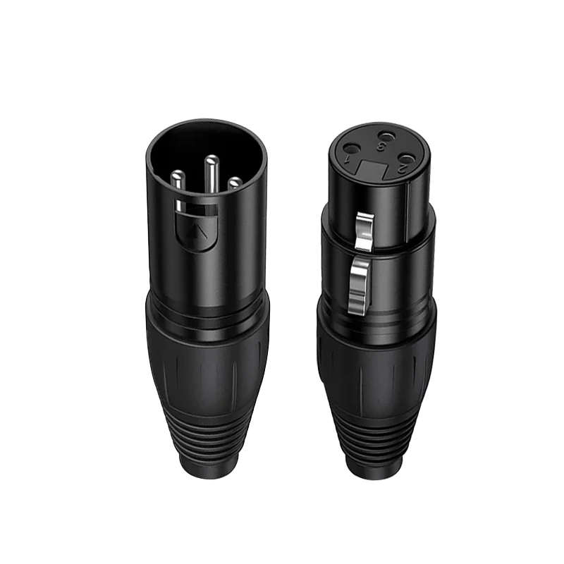 2pcs XLR Audio 3Pin XLR Connector Male To Female Microphone Connector for Mixer Amplifiers Sound Cannon Plug