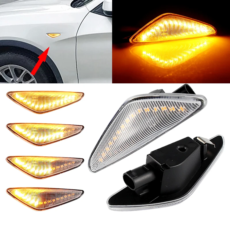 2 Stück für BMW X3 F25 2011-2017 X5 E70 2007-2013 (Passt nicht für X5M) X6 E71 E72 07-14 LED-Seitenmarkierungsleuchte Blinker Canbus