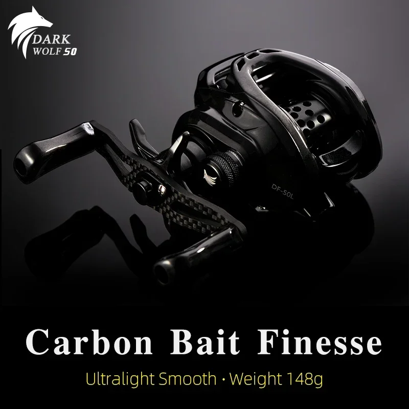 TSURINOYA Super Light Weight Baitcasting Reel DARK WOLF 50 Magnetic Brake System Freshwater Saltwater Light Game Fishing Coil