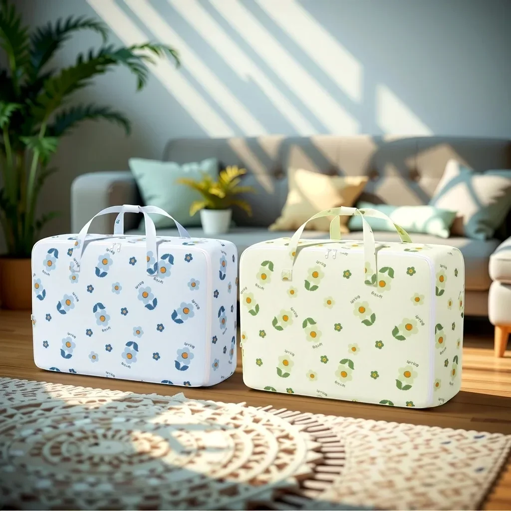 

1pcs Heavy-Duty Storage Moving Bags Quilt storage Blanket storage with Handles spring decoration for Clothes, Moving and Bedding