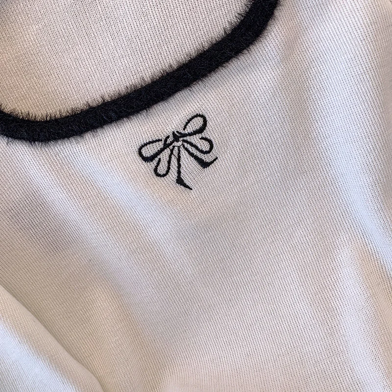 ผู้หญิงถักแขนยาวฤดูหนาวสํานักงานสัมผัสนุ่มยืดเสื้อสวมหัวสบายๆ ​   เสื้อสลิมฟิตคอเหลี่ยมสีทึบ