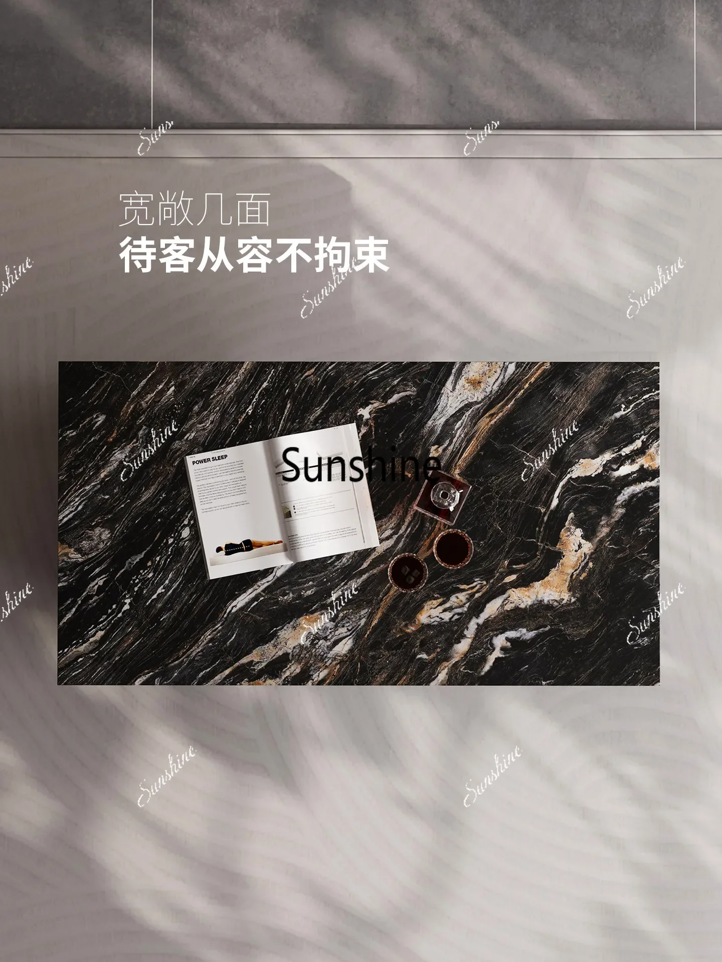 YYHigh-end special-shaped living room, home coffee table, TV cabinet, wabi sandy wind, acrylic suspension