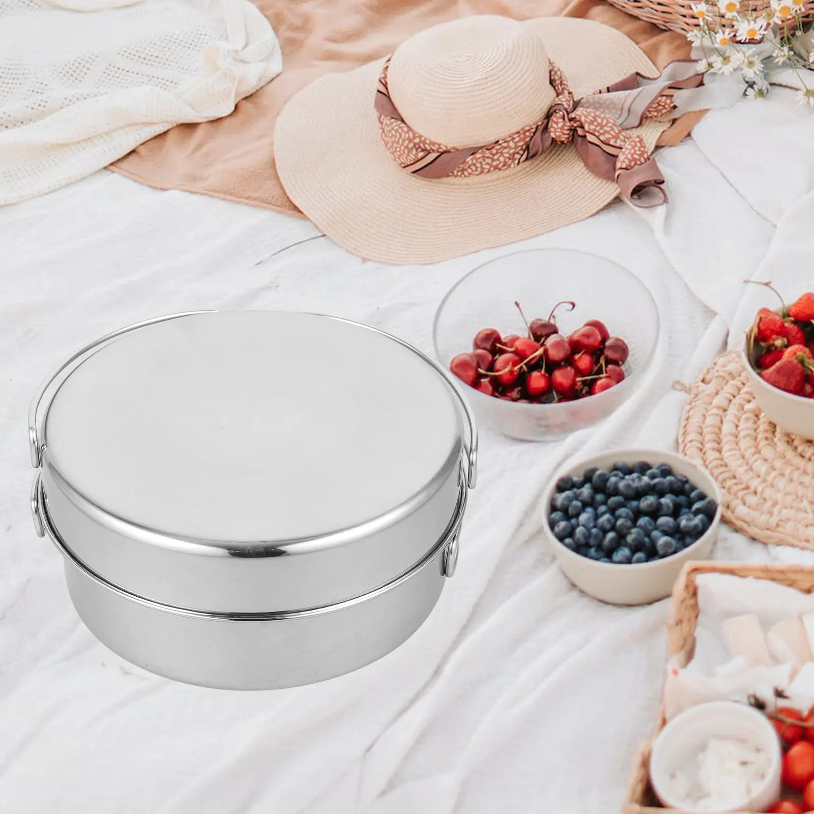 

1Set Stainless Steel Camping Cookware Kit Compact Multi-Use Pot Pan Plate Cup Set for Outdoor Camping Cooking Utensils