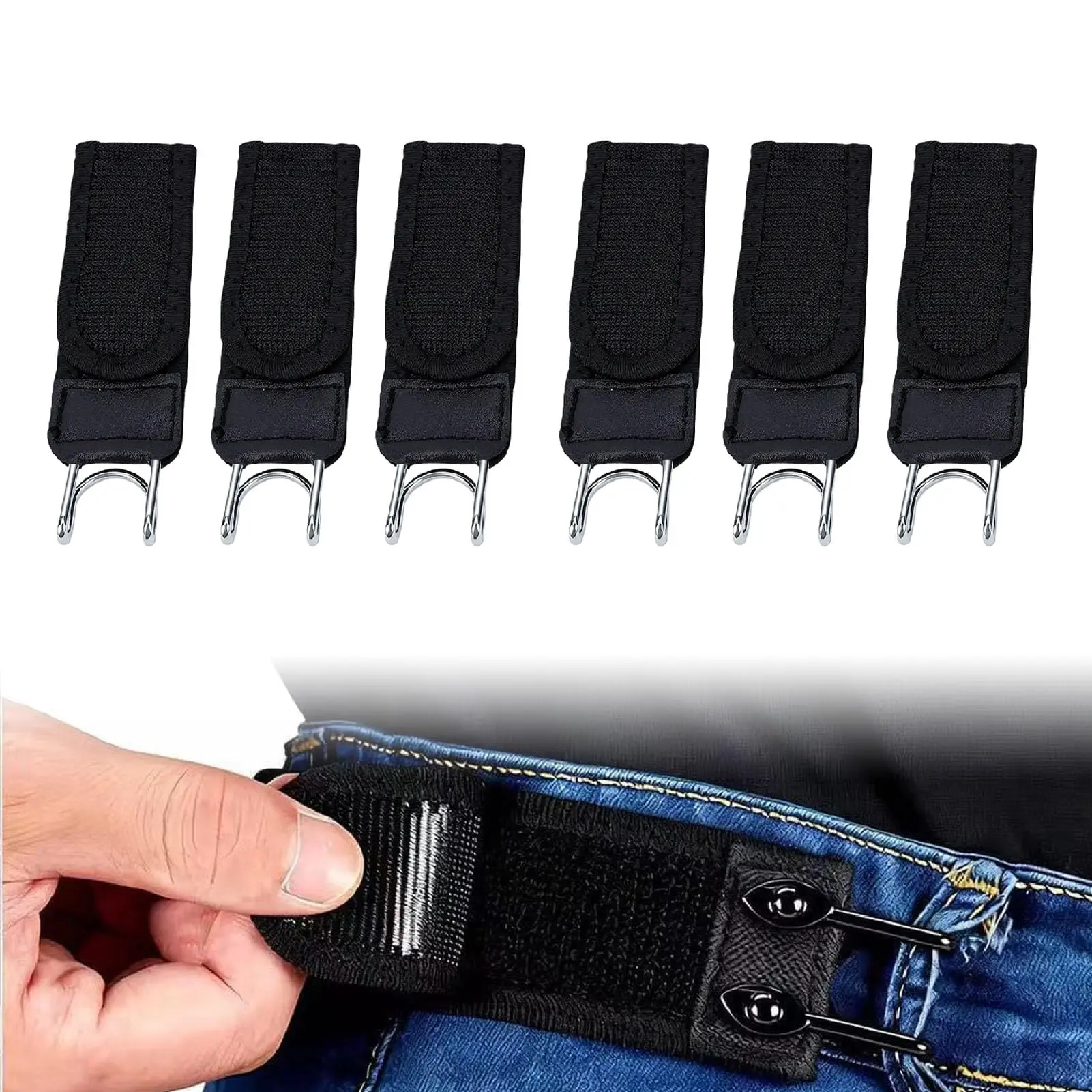 Unisex-Gürtel ohne Schnalle, elastischer Gürtel, unsichtbare Seite, kein Schnallengürtel mit Metallhaken, verstellbarer Bund, schnallenfreie Gürtel für den Alltag – Detail 4