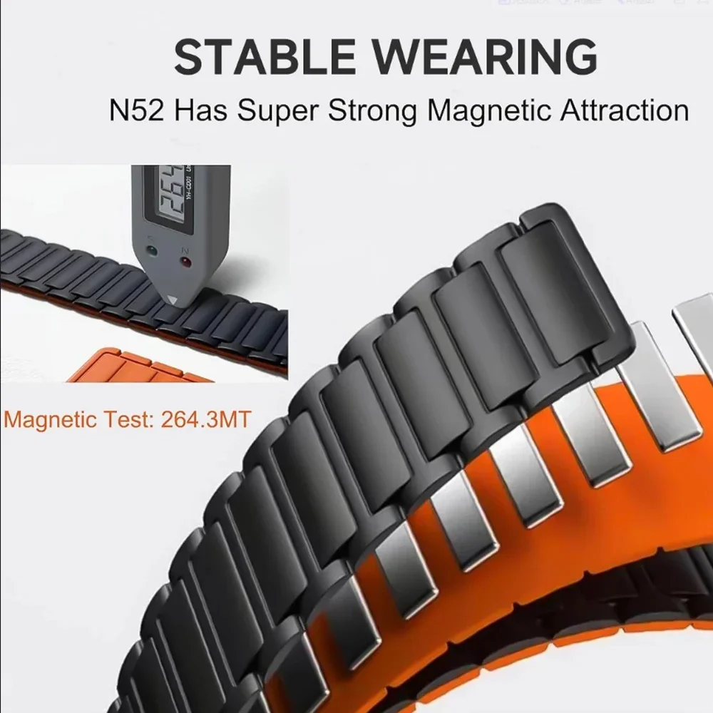 ل Huami AMAZFIT Bip 6 46 مللي متر Smartwatch الفرقة ل Amazfit GTR 4 3 Pro 42/47 مللي متر GTS 4 2/Active 2/BALANCE المطاط المغناطيسي حلقة حزام