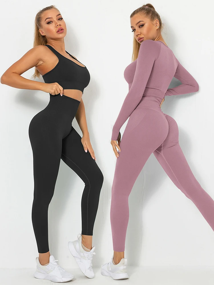 2022 NEW Women Yoga Set Sexy Sports Bras High Waist Leggings Running Clothes Suit Gym Top Sportswear Tights Tracksuit Gym Sets