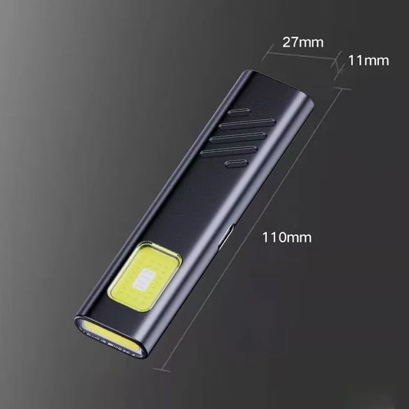 LED Keychain Flashlight Rechargeable 550LM Portable Mini Torch Pocket Lantern Flood Work Light With Magnet For Emergency