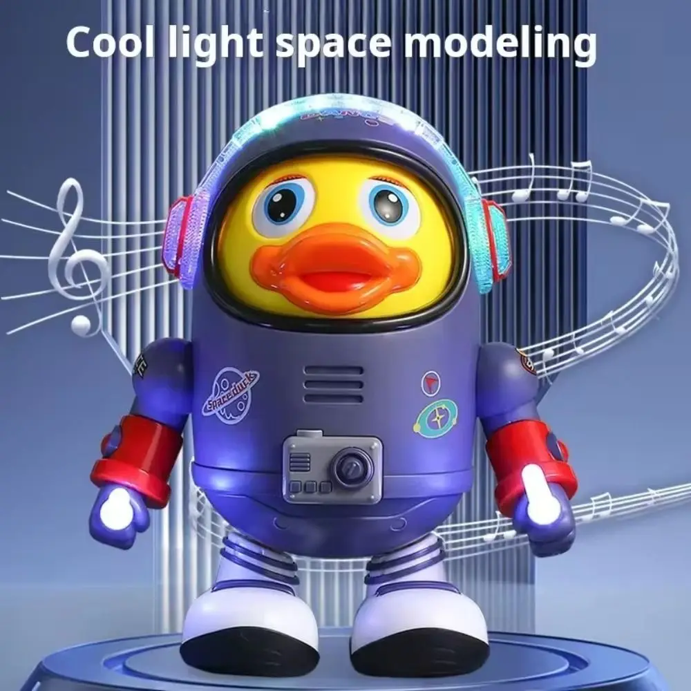 Plastic Dancing Astronaut Duck Sound And Light Interactive Electric Dance Space Duck Craft Decor Early Education
