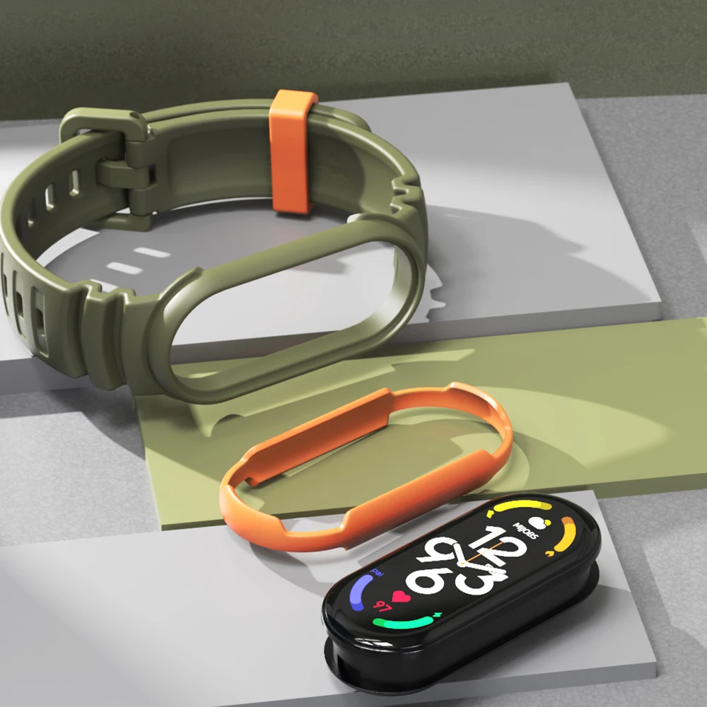 Universal Wristband Two Tone Sport GS Wind Watch Strap For Mi Band 7 6 5 Strap For Xiaomi Mi Band 7 Wrist Strap Correa Watch NFC