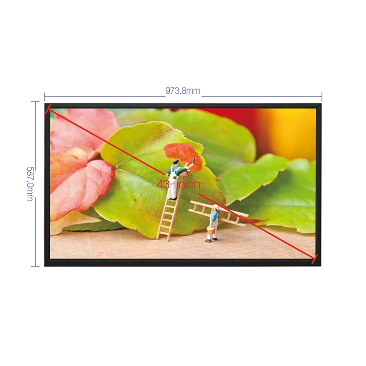 43 inch lcd display Panel high light 2500 nits window facing 4k screen for Media Digital signage