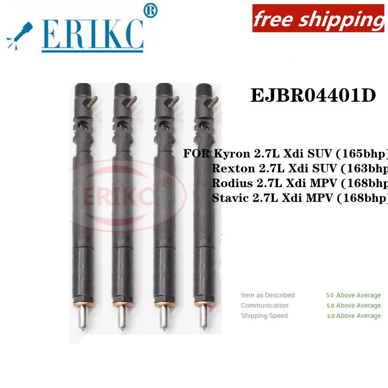 ERIKC 4 PCS EJBR04401D Diesel Injector Nozzle EJBR 044 01D FOR Ssangyong Kyron 2.7L Xdi SUV (165bhp)