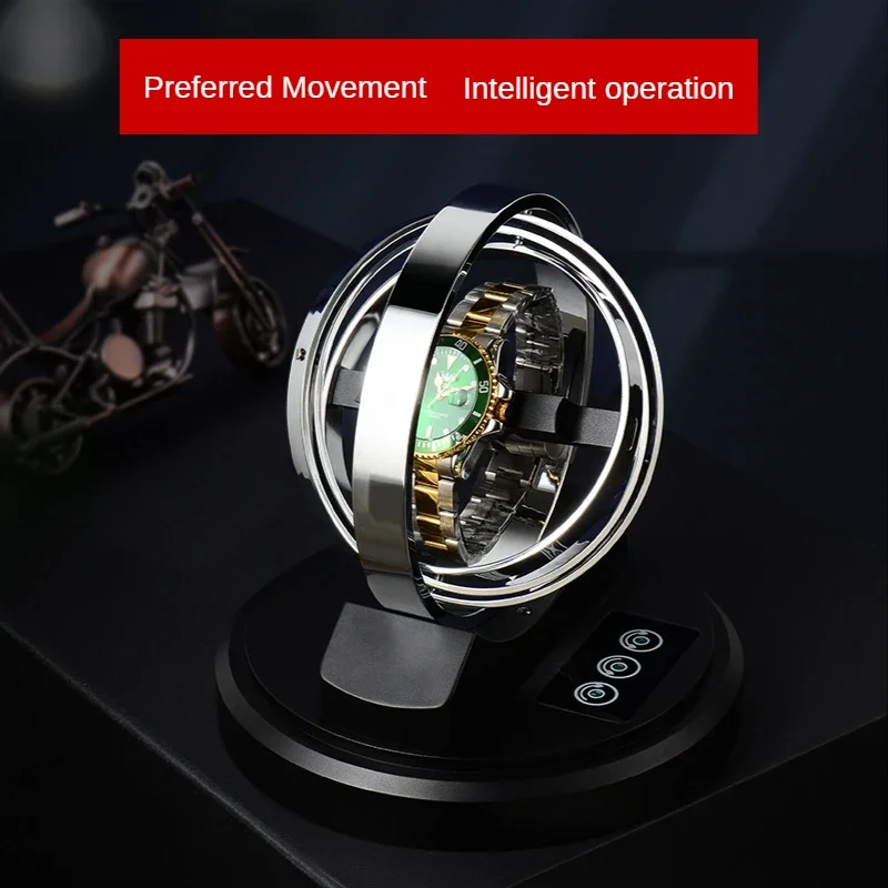 Metal Luxury Watch Winder Box Automatic Watch Winders Display Case Rotating Gyro Men's Mechanical Watches Designer Orbit Gift