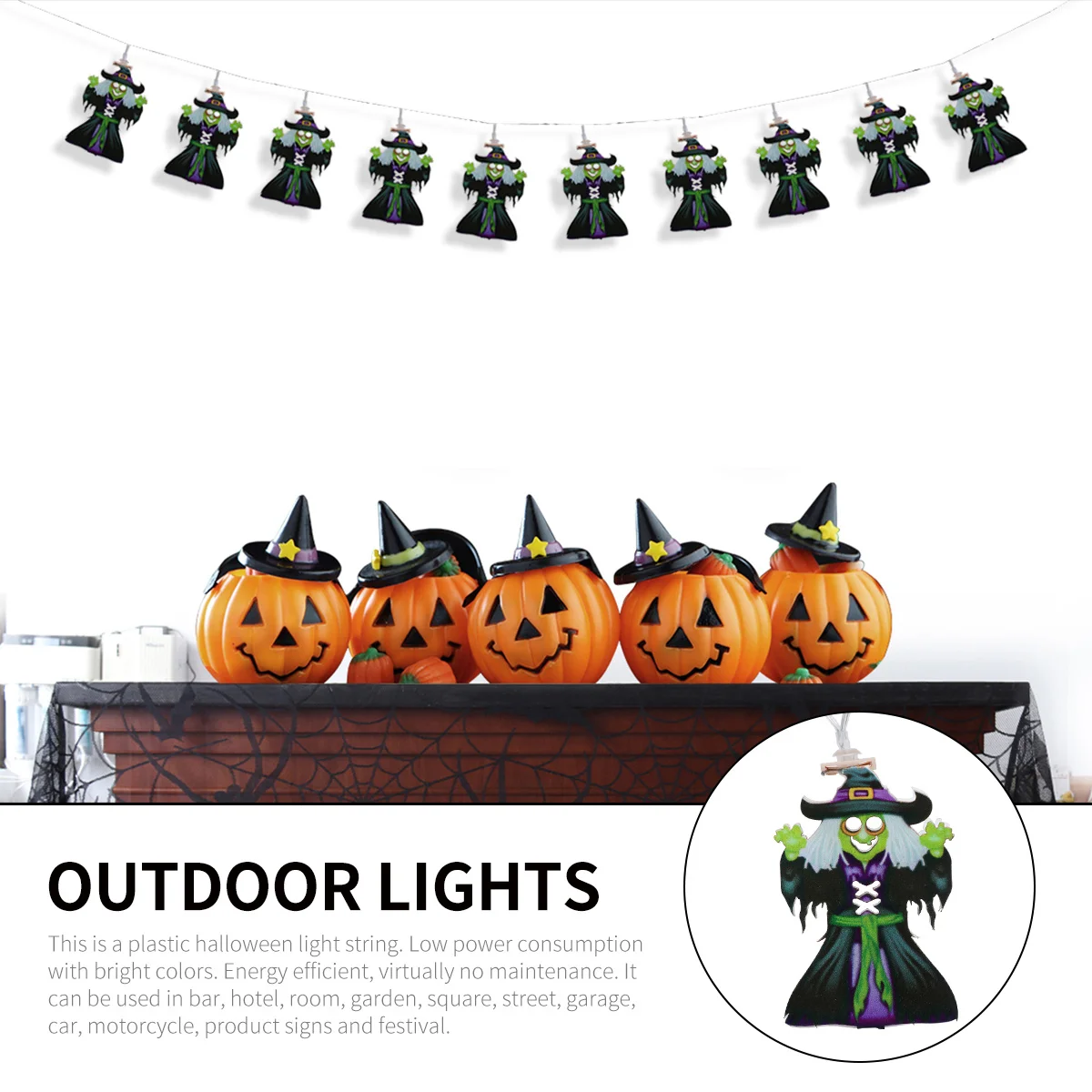 

1Set Wizard Shaped Light Decor Halloween Diy Lantern Led String Lights For Garden Outdoor Courtyard Parties Festival Decoration