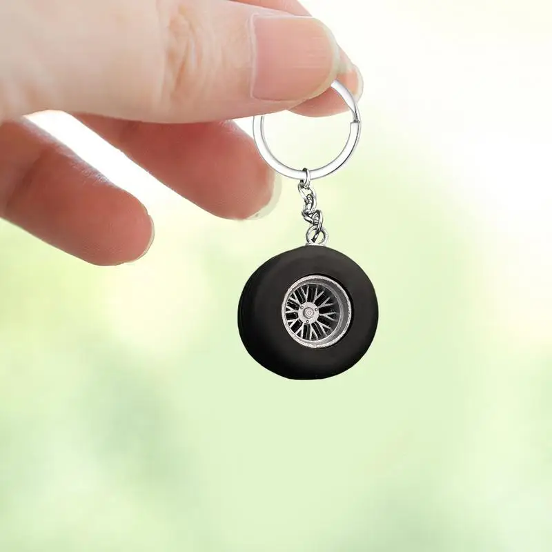 Wheel Tire Keychain Racing Tire Key Holder Soft Rubber Car Tire Chain Ring Creative Auto Tire Keychain For Men Car Lovers