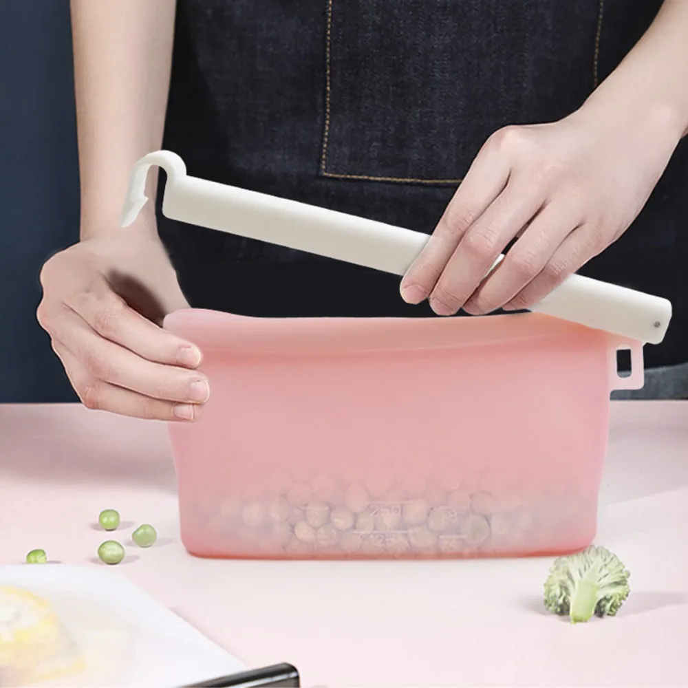 Reusable Fresh-keeping Bag Portable Leak Proof Freezer Bag Sealed High Temperature Resistance Fresh Storage Bag Office