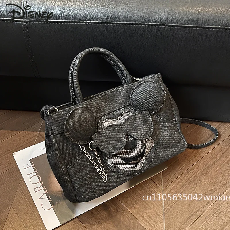 

Disney Mickey New Women's Handbag Fashion High Quality Women's Crossbody Bag Solid Color Versatile Cowboy Bucket Storage Bag