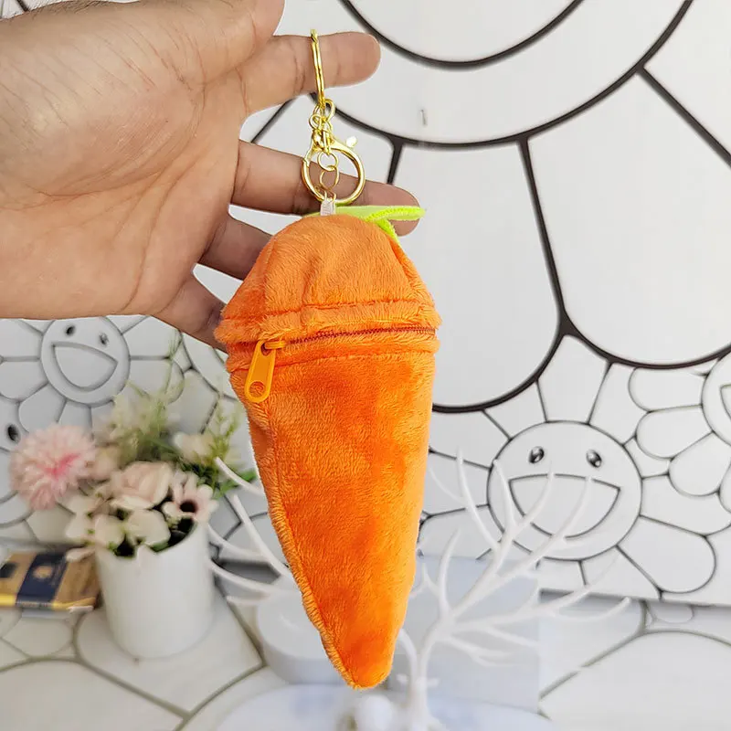 new popular Cute creative exquisite  Carrot Rabbit  plush toy  soft coin purse doll keychain  bag pendant grab machine doll gift