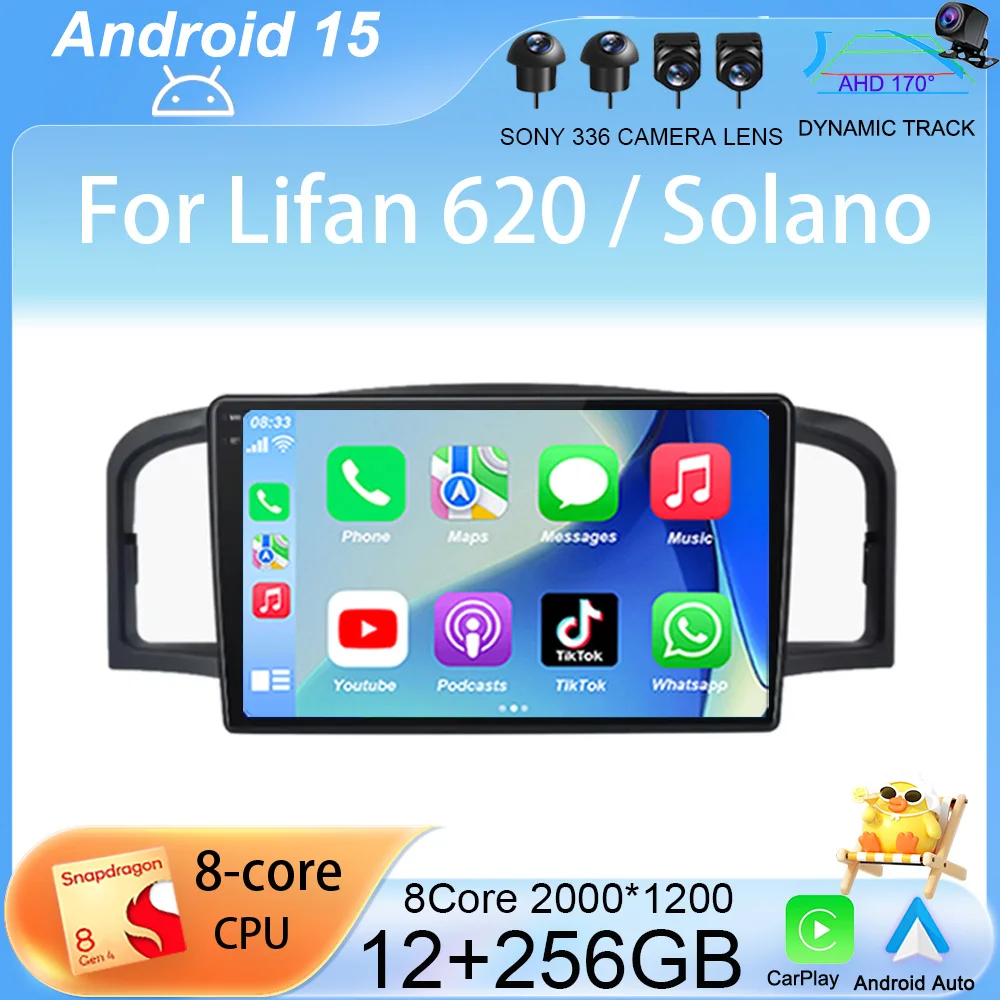 

Android 15 Carplay Auto Car Radio For Lifan 620 / Solano Navigation GPS Multimedia Video Player 2din DVD Stereo Audio 360 Camera