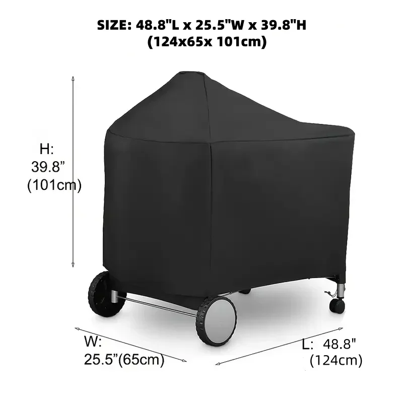 Outdoor BBQ Grill Protective Cover, Meticulously Crafted from 210D Thickened and Reinforced Oxford Fabric, Offers Powerful All