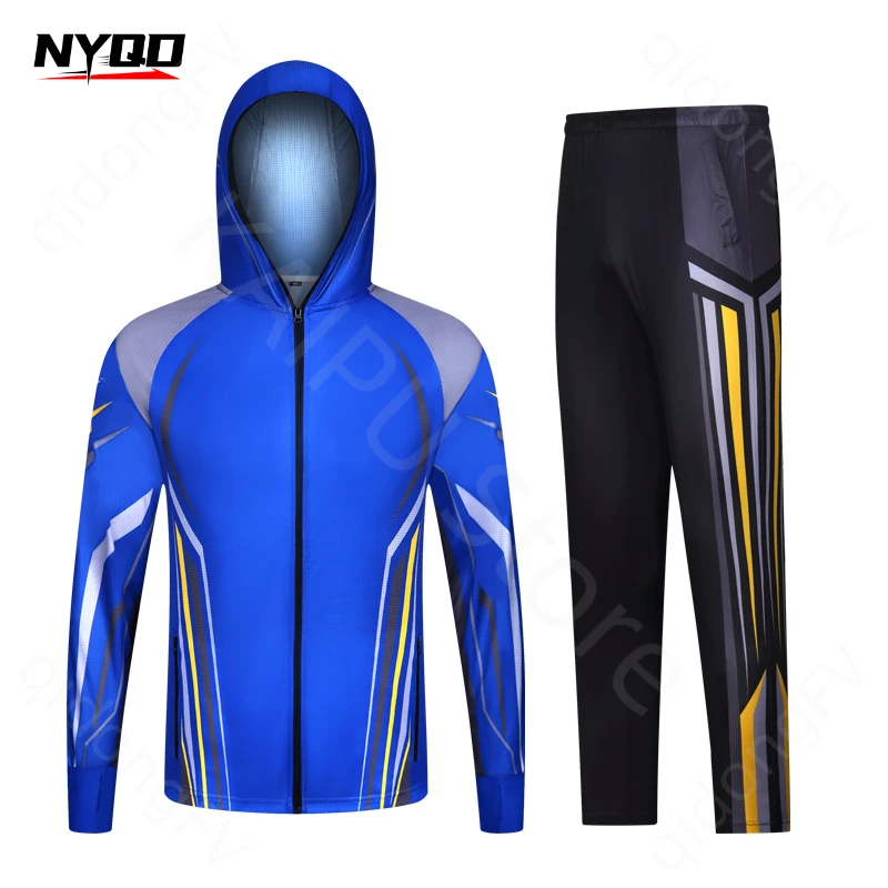 المألوف في الهواء الطلق جديد واقية من الشمس بدلة الصيد مجموعة الصيف الرجال الرطوبة فتل الشمس حجب تنفس البحر روك الصيد دعوى #1