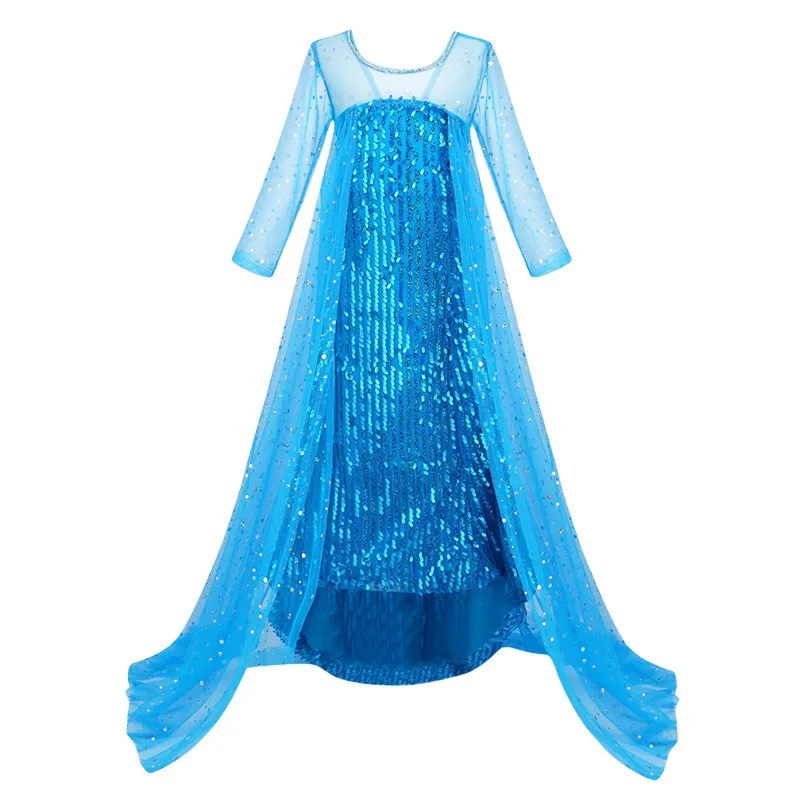 2024 Christmas Girls Elsa Kids Costumes For Girls  Carnival Party Prom Gown Robe-Playing Children Clothing Princess Dress