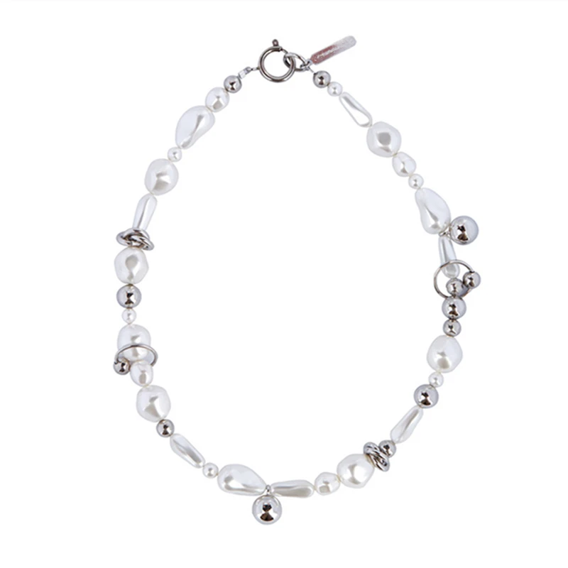 kshmir New imitation pearl necklace. Simple and fashionable splicing. Women\'s jewelry decoration jewelry. Charm necklace. Bi