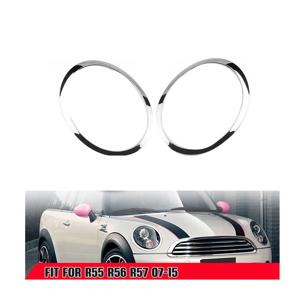 Right Chrome Headlight Trim Ring Decor for 2014-2019 MINI Cooper S F55 F56 F57