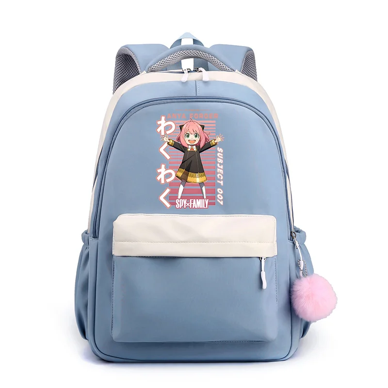 Mochilas bonitas de Anya Forger, mochilas informales de Anime con cremallera para adolescentes, mochilas escolares, mochilas de dibujos animados de Anya Forger