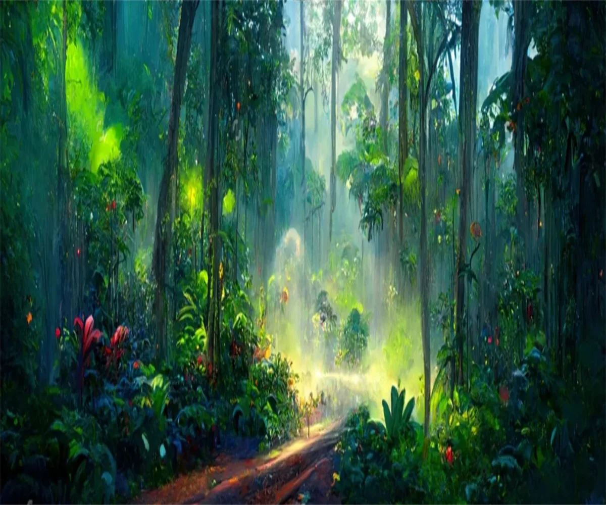 Custom wallpaper Beautiful fairy tale magic forest mural home decoration Big tree vegetation painting background 3d wallpaper