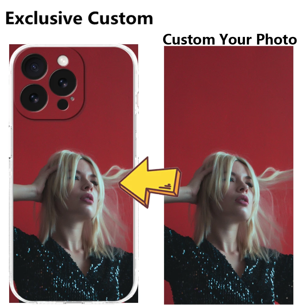 Exclusive Custom Transparent Thick Phone Case for IPhone 16 15 14 13 12 11 X Pro MAX 8 7 Plus Cover Customized Design Name Photo