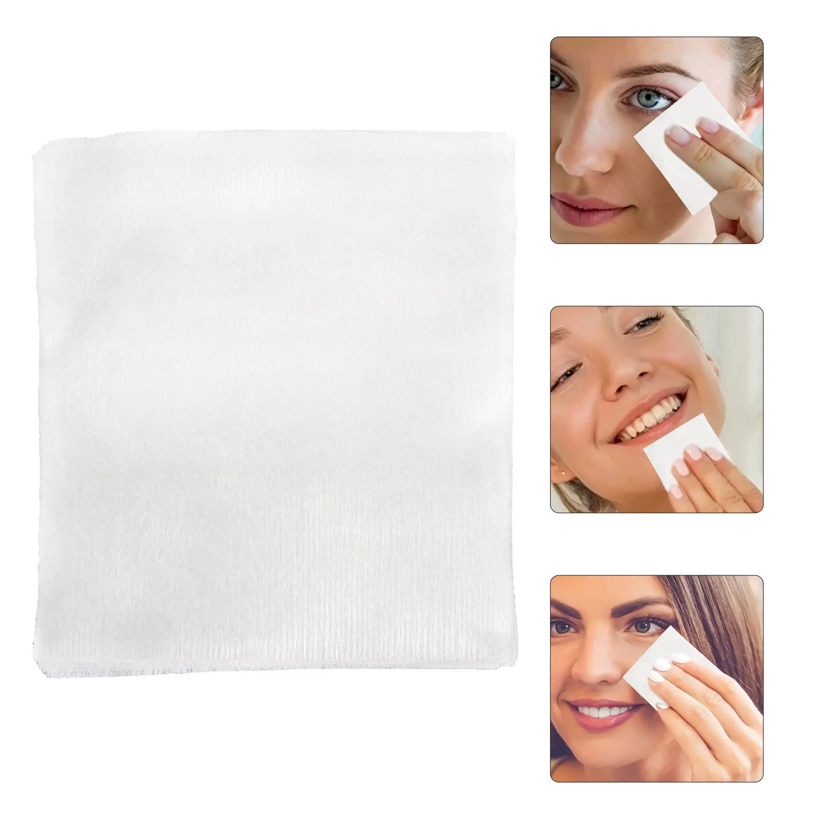200 Uds almohadillas desmaquillantes almohadillas de limpieza Facial de algodón suave absorbente uso en seco y húmedo para almohadilla desmaquillante Facial