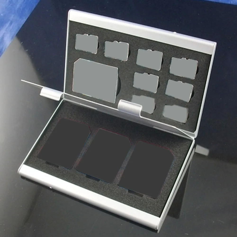 Memory Card Holder Portable Container Holder Organizer Aluminum Accessories for SD TF Memory Cards