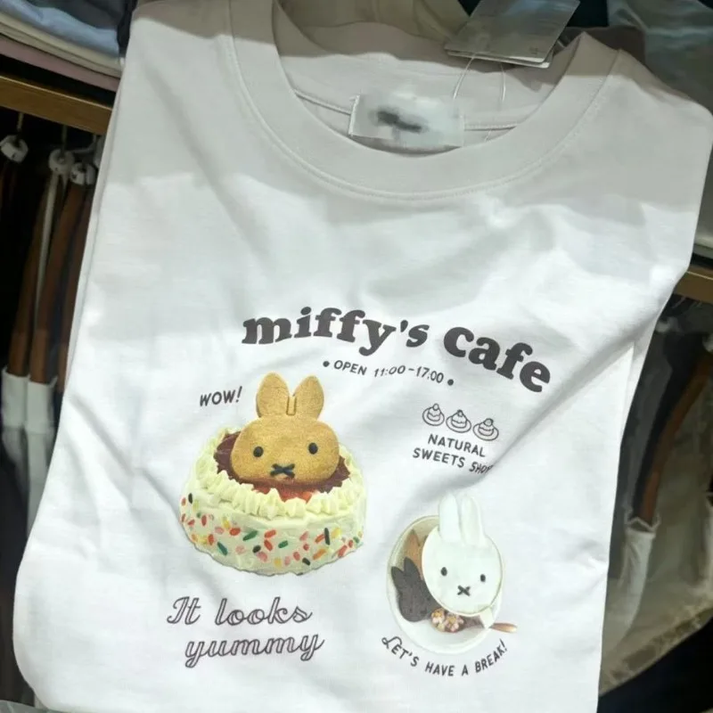 Cartoon Kawaii New Style Summer T-shirt Short Sleeves Trend Loose Thin and Light Leisure Fashion Round Neck GoodLooks Gift Miffy