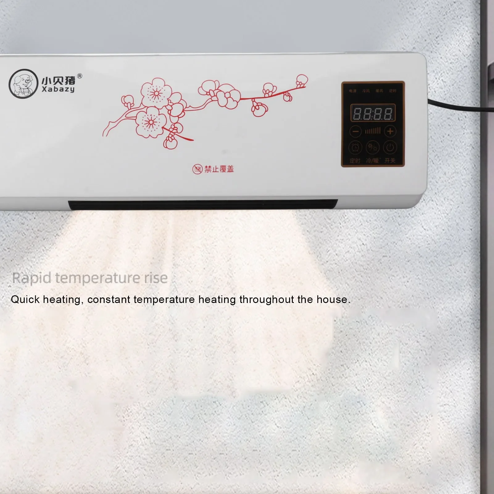 Small Heater Space Heater Versatile Portable Low Noise Wall Mounted Heating Fan With Remote Control for Bathroom Bedroom