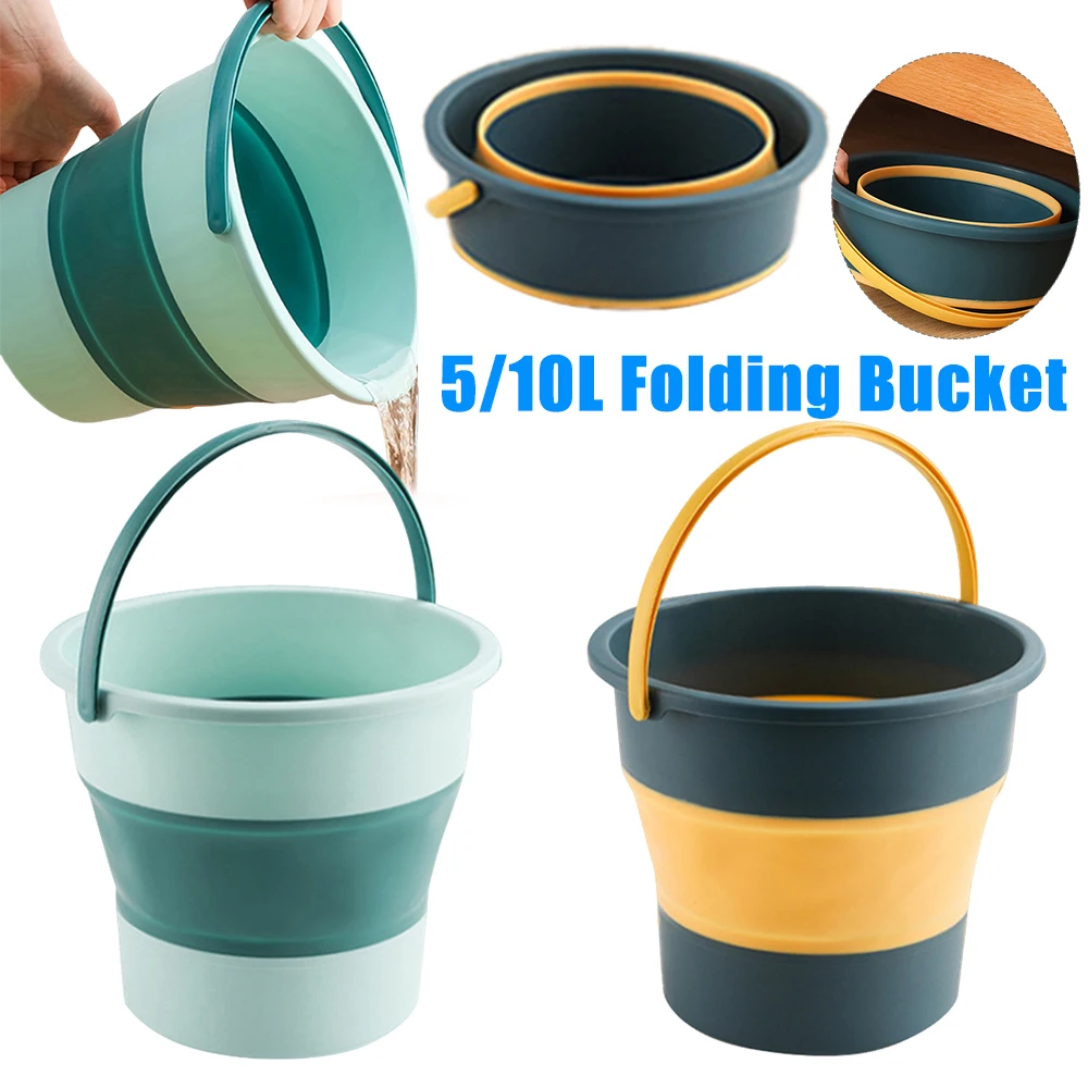 5/10L Travel Folding Bucket Car Wash Water Container Foldable Basin for Bathroom Outdoor Camping Water Bucket Car Wash Buckets