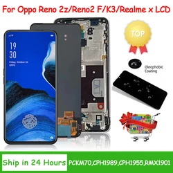 Super AMOLED For OPPO Reno2 Z / Reno2 F / K3 / Realme X LCD With Touch Screen Digitizer Assembly Reno 2F / Reno 2Z Replacement