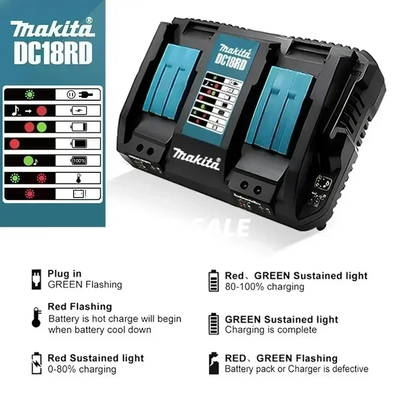 

Original Makita DC18RC LED Li-ion Battery Charger With Display 14.4V 18V Bl1830 Bl1430 Dc18Ra Electric Power DC18Rct 3A Charging