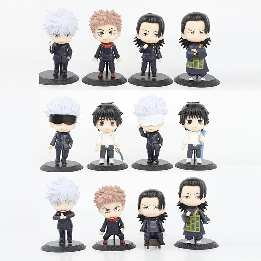 12Pcs/Set Q Version Jujutsu Kaisen Itadori Yuji Gojo Satoru Geto Suguru Action Figure Collectible Model Toy Figurines Kids Gifts