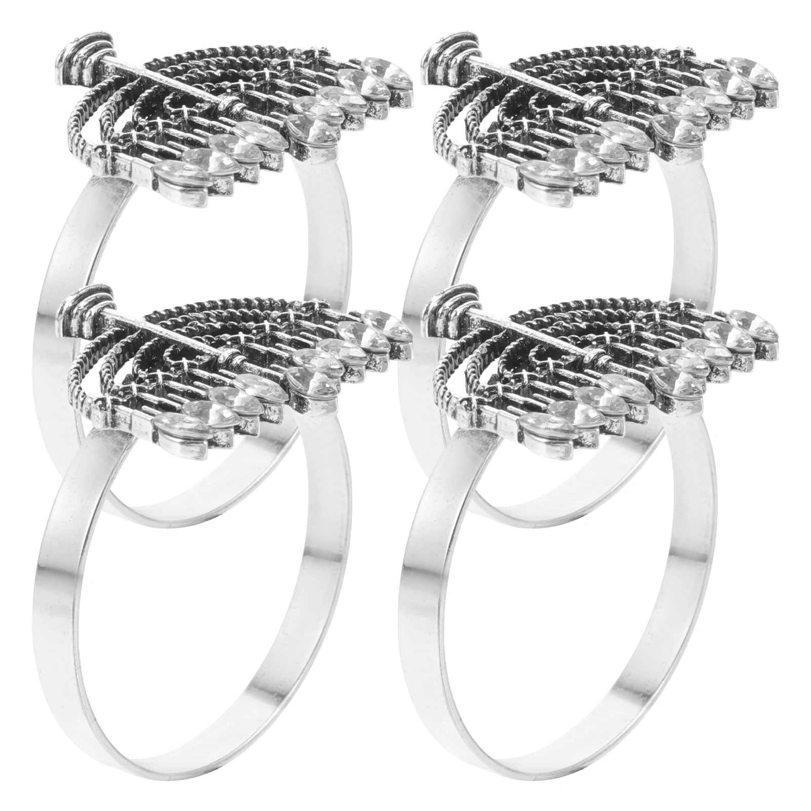 4 قطعة الشمعدان المعدني حلقات منديل أنيقة طاولة طعام ديكور العملي حفلة عشاء اكسسوارات حامل مناديل #1