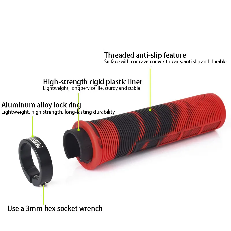 Rubber Two-color Bicycle Handlebar Covers, Mountain Bike Folding Bike Comfortable Shock-absorbing Riding Grip Accessories image 3